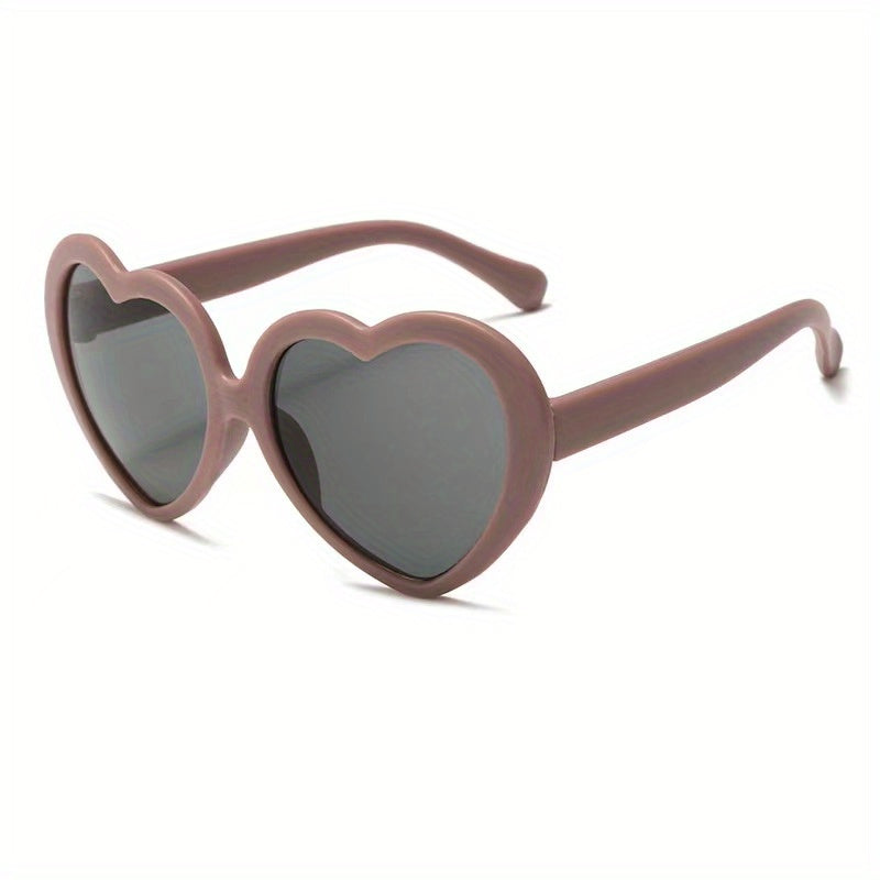 Girls Sweet Heart Shaped Frame Sunglasses UV Protection Sunshade Summer