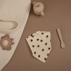 Floral Print Cotton Triangle Bib For Boys Girls