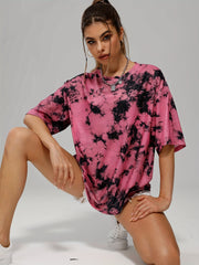Tie Dye T-shirt Short Sleeve Casual Tee Women's Tops