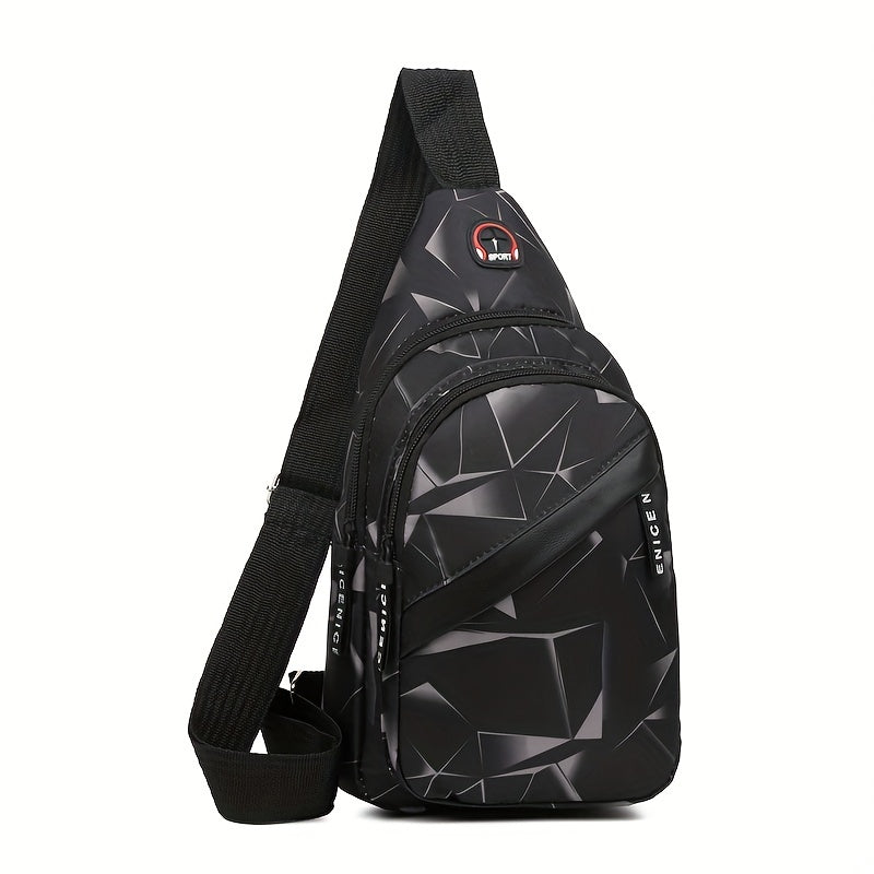 Geo Pattern Sling Bag Lightweight Crossbody Chest Purse