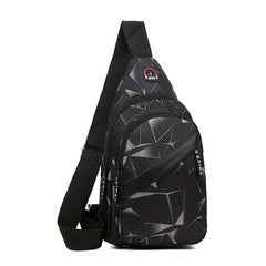 Geo Pattern Sling Bag Lightweight Crossbody Chest Purse