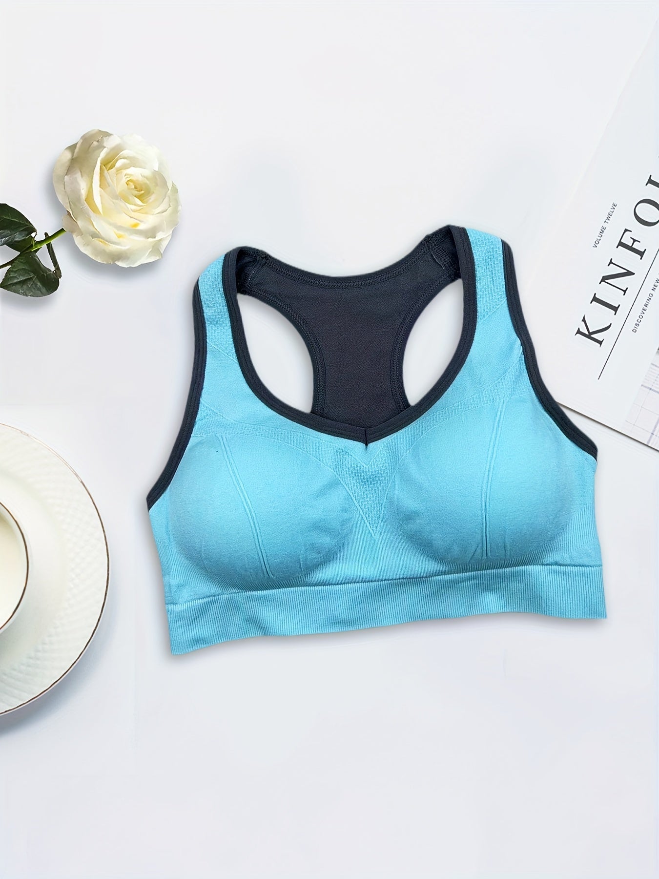 6pcs Racerback Sports Bras for Women Running Workout Cut Out Bra