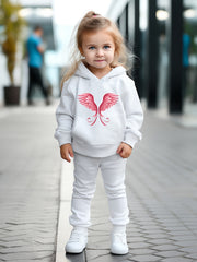 OERYUI 2pcs Sweet Wings Print Hoodies Pants Set for Spring Fall