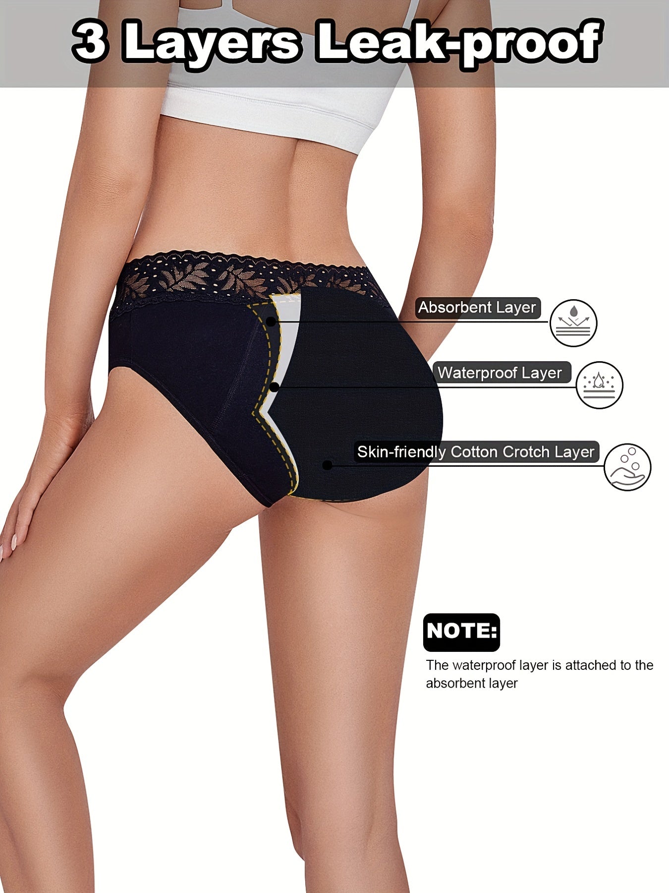 3pcs Lace Briefs Soft Comfy Intimates Panties Women's Lingerie