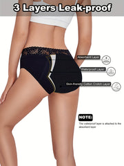 3pcs Lace Briefs Soft Comfy Intimates Panties Women's Lingerie