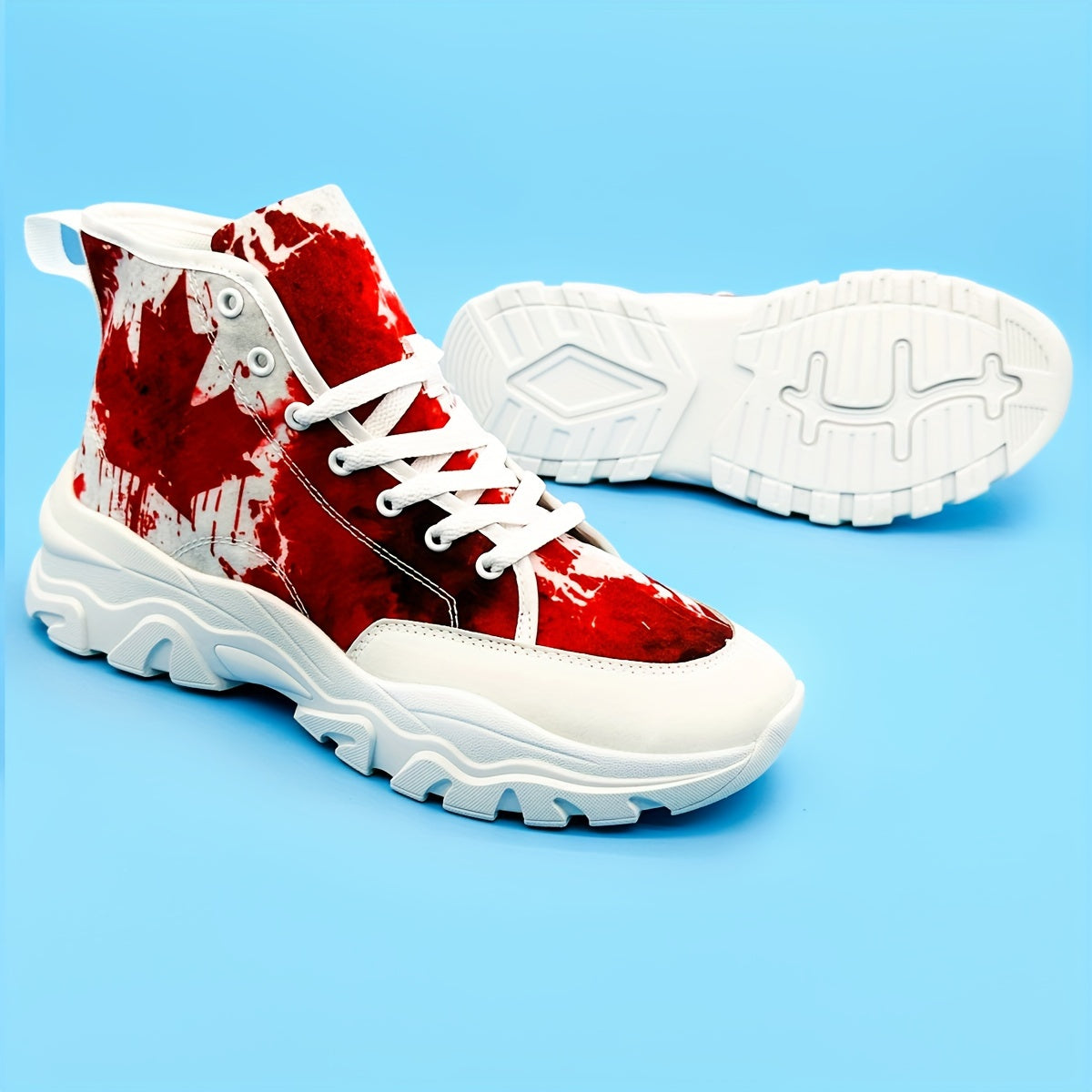 Canadian Flag Maple Leaf High Top Canvas Skate Shoes