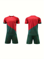Portugal Football Jersey & Stretch Shorts Set for Kids