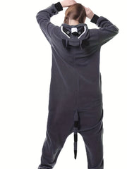 Halloween One Piece Pajama Funny Hooded Jumpsuit