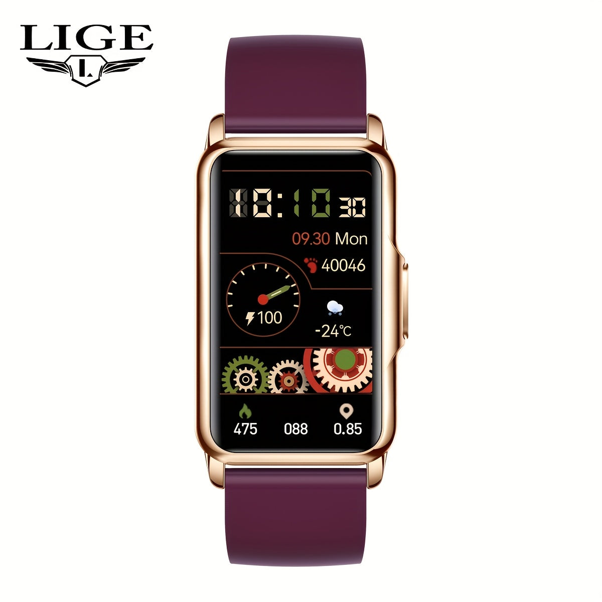LIGE Smart Watch Unisex Sports Modes Weather Forecast Music Control Fitness Trac