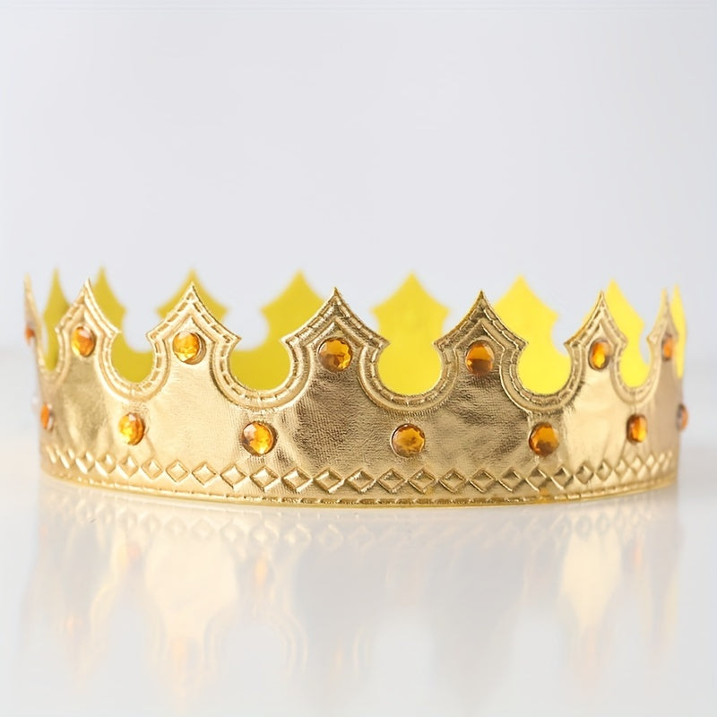 4pcs Golden King Crowns Party Masquerade Dress Up