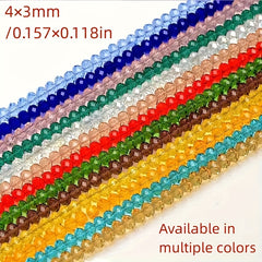 300pcs 4mm Round Crystal Glass Beads DIY Jewelry Making Supplies