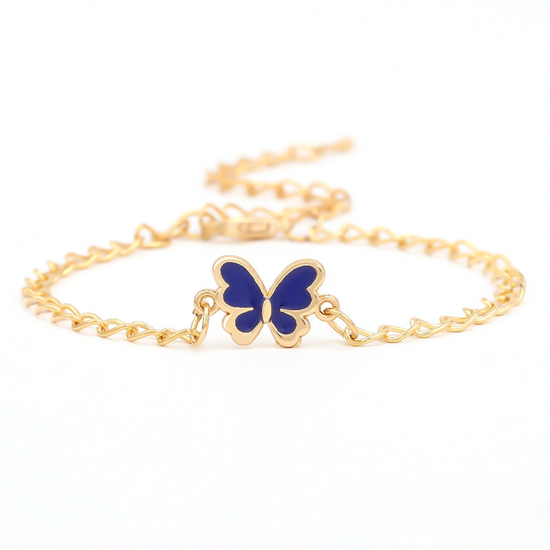 Butterfly Pendant Chain Bracelet Adjustable Minimalist Jewelry for Women
