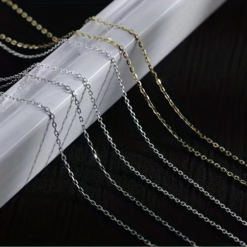 925 Sterling Silver Bead Necklace Chain Adjustable Heart Alphabet DIY