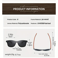 Men's Wooden Polarized Sunglasses UV Protection