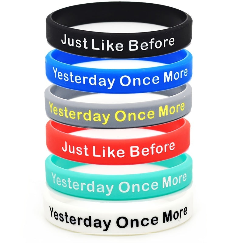 Yesterday Once More Slogan Silicone Bracelet