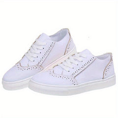 Women's Non Slip Lace Up Flat Sneakers Daily Outdoor Shoes