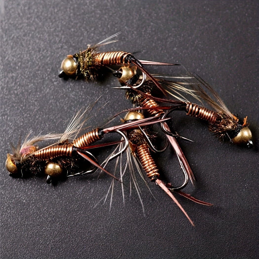 Brass Head Copper Nymph Stone Fly Fishing Bait Size 10