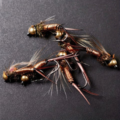 Brass Head Copper Nymph Stone Fly Fishing Bait Size 10
