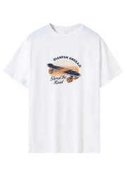 Motorcycle Print Men's Graphic Crew Neck T shirt Casual Comfy Tees