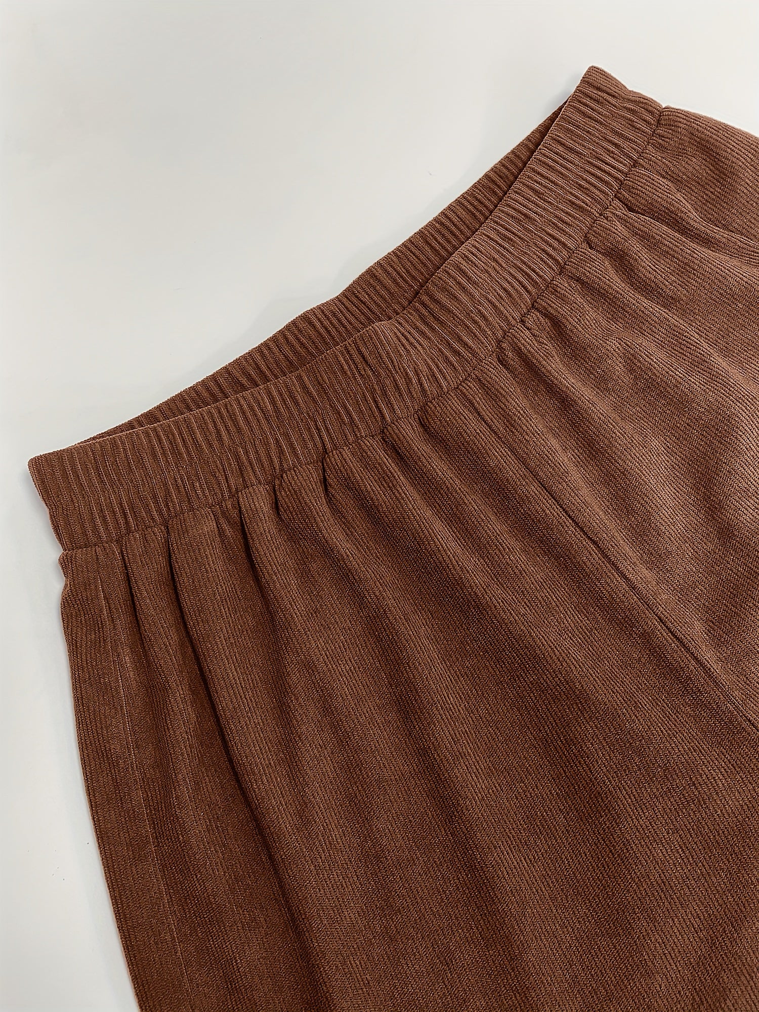 Corduroy Jogger Pants for Women Elastic Waist Casual Solid Comfy