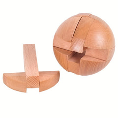 Wooden Kongming Lock Brain Teasers Toy for Adults and Kids