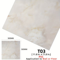 20pcs PVC Marble Floor Stickers Self adhesive Waterproof Bathroom Decals 30