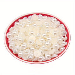 200Pcs Pearl Sunflower Flatback Beads Jewelry Making Crafts Decoration