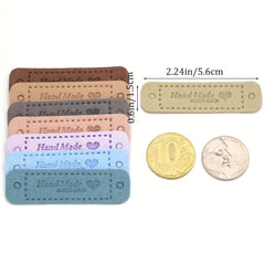 20pcs PU Leather Labels for Hat Scarf Bag - Crochet Items Decal