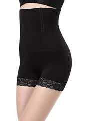Lace Trim High Waist Tummy Control Panties