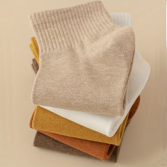 5 Pairs Breathable All-match Solid Socks Women's Stockings & Hosiery