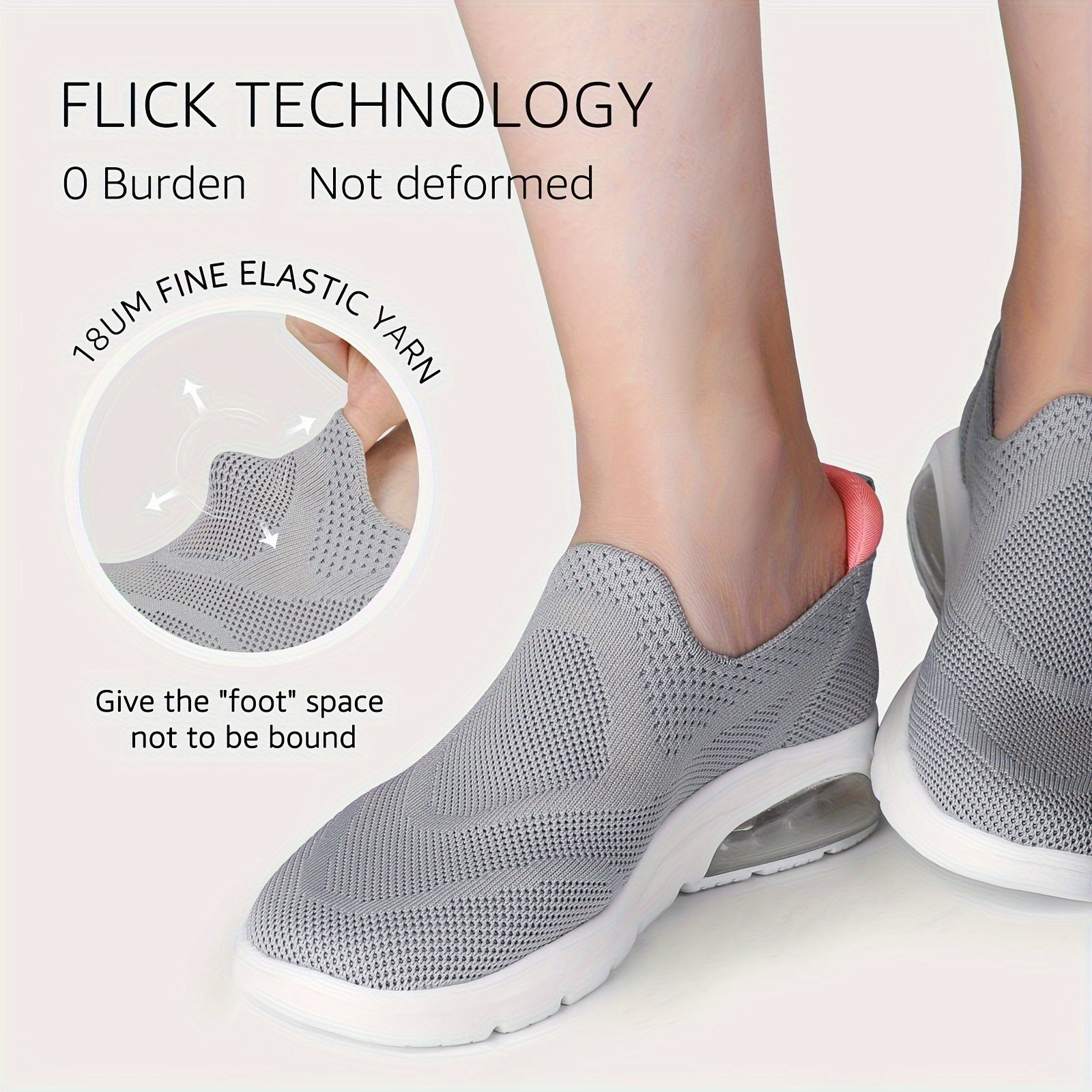 Breathable Slip-on Sneakers w/ Air Cushion for Outdoor