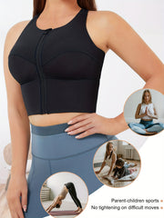 Wireless Sports Bra with Zipper Closure