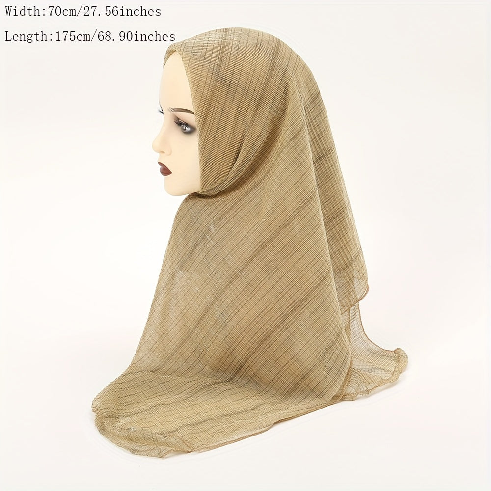 Solid Hot Stamping Scarf Thin Breathable Hijab Shawl Classic Head Wrap Women Tur