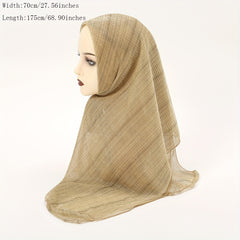 Solid Hot Stamping Scarf Thin Breathable Hijab Shawl Classic Head Wrap Women Tur