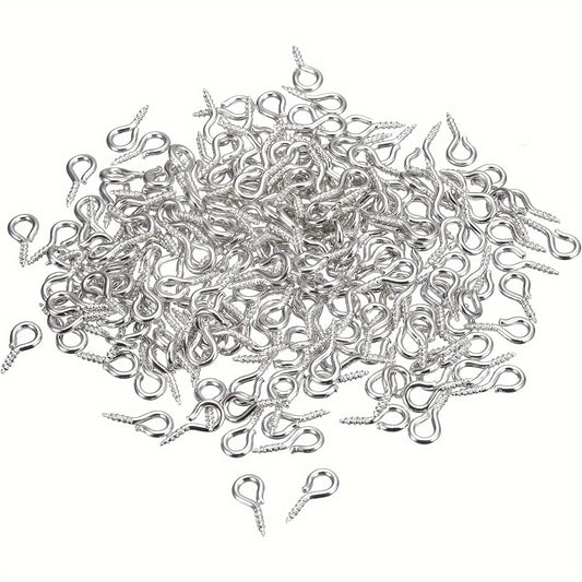 100Pcs Mini Eye Pins 5x10mm Self Tapping Screw Jewelry Making