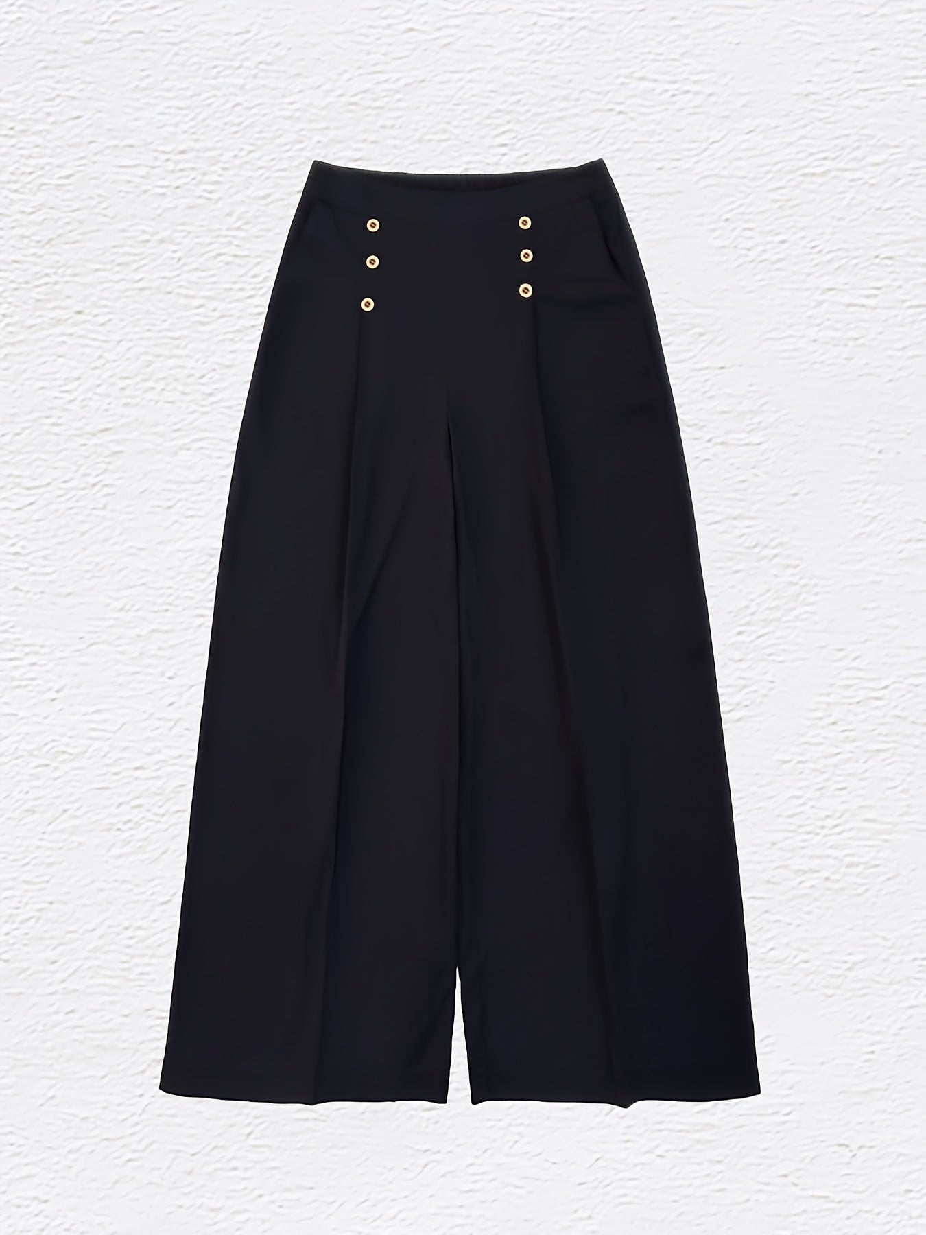 Women's Plus Wide Leg Trousers High Rise Elastic Waist Loose Fit Pants
