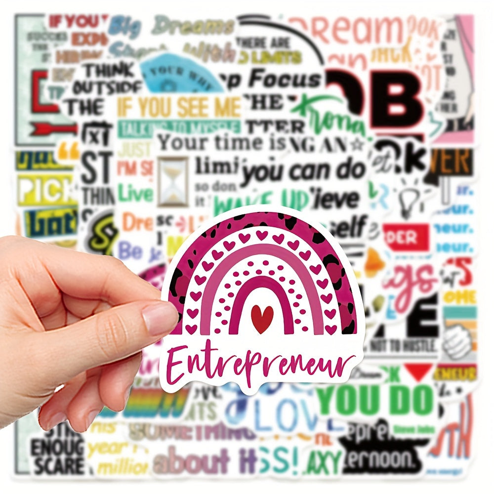 50pcs Entrepreneur Quotes Phone Case Stickers Waterproof Decor