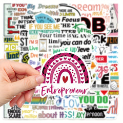 50pcs Entrepreneur Quotes Phone Case Stickers Waterproof Decor