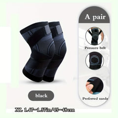 2pcs Knitted Sports Fitness Knee Pads Elastic Breathable 3D Weaving Dual Straps