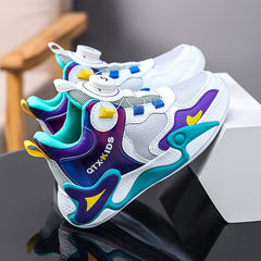 Boy's Block Basketball Shoes Rotating Buckle Non Slip Sneakers