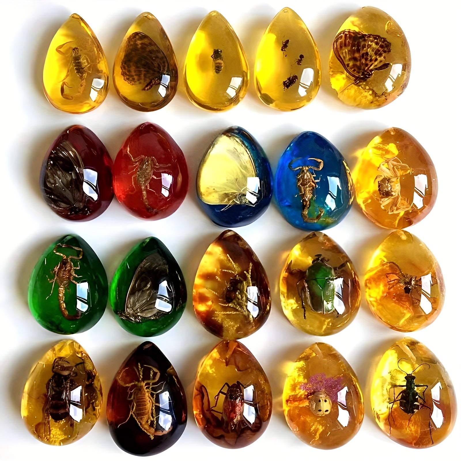 Resin Artificial Amber Pendant Necklace