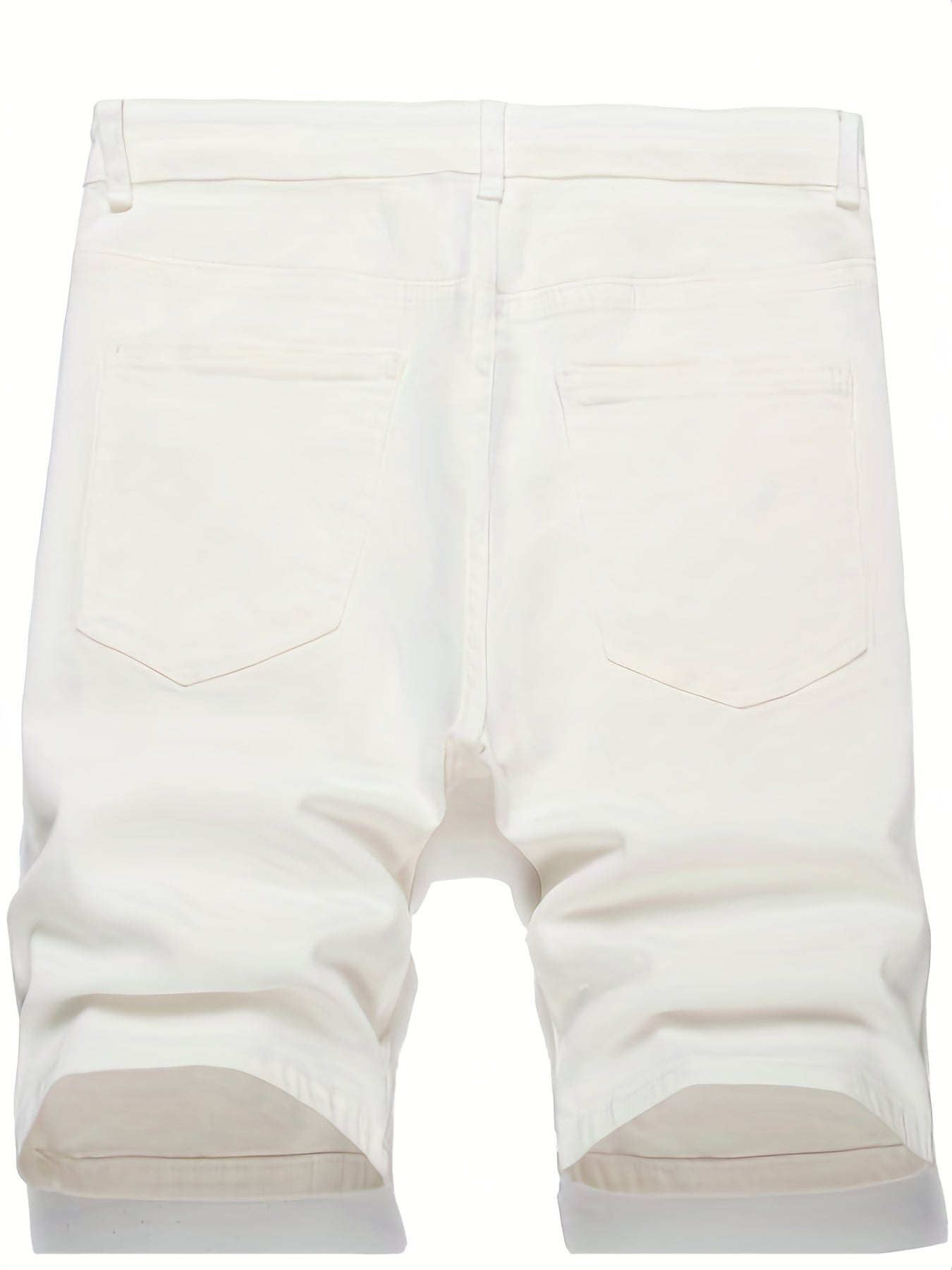 Men's Distressed Denim Shorts Mid Stretch Casual Street Style