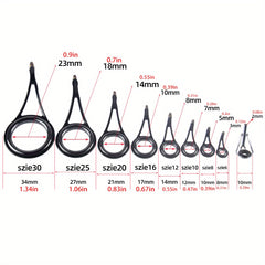 8pcs Stainless Steel Guide Rings for Lure Fishing Rods
