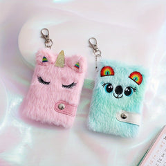 Unicorn Plush Mini Notebook 6 X 10 Pink