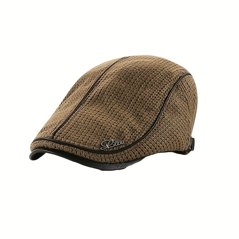 Men's Warm Knitted Beret for Fall and Winter