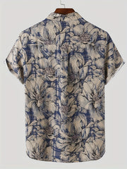 Flower Pattern Print Men s Comfy T shirt Graphic Tee