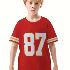 Boy's Short Sleeve Sports T shirt Breathable Loose Round Neck