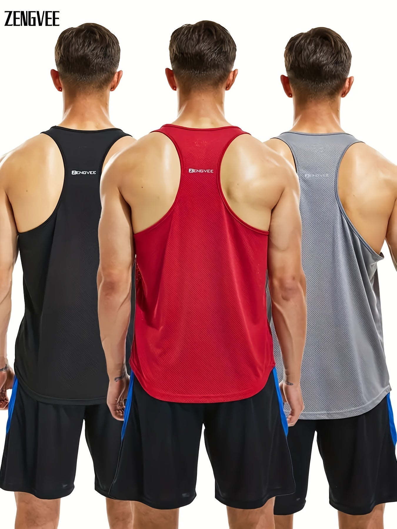 ZENGVEE Men's Gym Tank Tops Quick Dry Workout Bodybuilding Vest