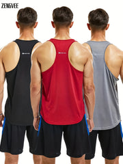 ZENGVEE Men's Gym Tank Tops Quick Dry Workout Bodybuilding Vest