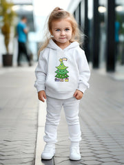 OERYUI Christmas Tree Print Outfits Girls Hoodies Jogger Pants Set For Sports